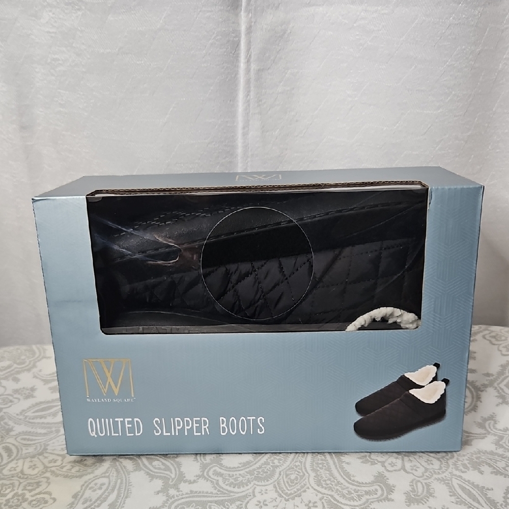 Quilted Slipper Boots M  9-10